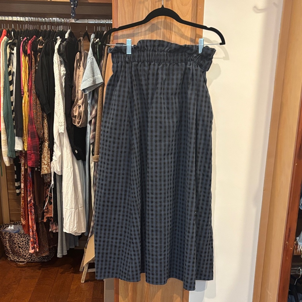 Cider Black Gingham Maxi Skirt